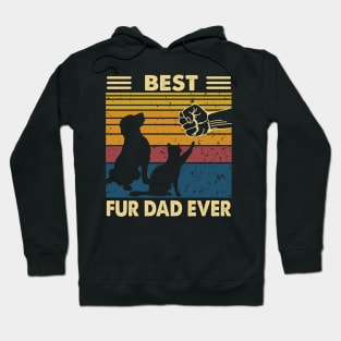 Funny Best Fur Dad Ever Dog and Cat Owner Hoodie